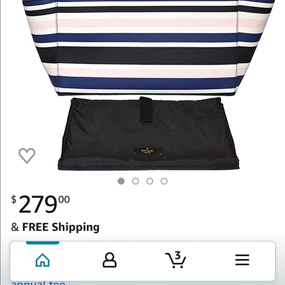 Kate Spade Cruise Stripe Kaylie Baby Diaper Bag - Picture 6 of 13